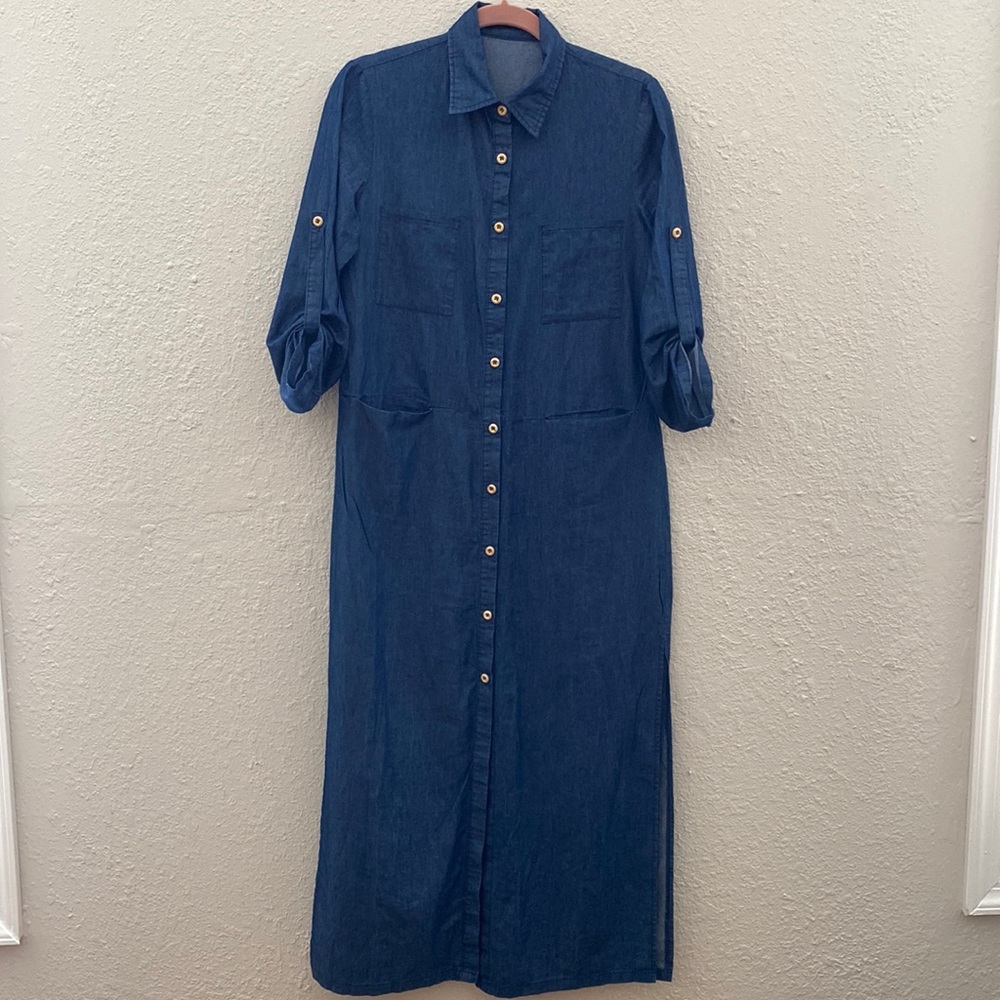 NWOT Zanzea maxi dress. Dark blue. Size M